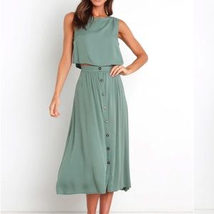 AVA SKIRT AND TOP - GREEN